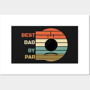 Best Dad By Par Design - Golfing Vintage Sunset - Funny Golfing Design - Golfer Design - Father's Day Gift Posters and Art